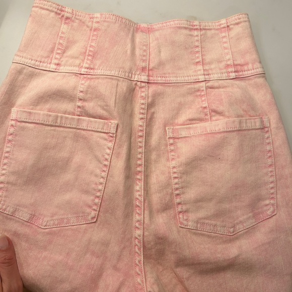 Ulla Johnson high waisted wide leg pink jeans - Picture 4 of 7